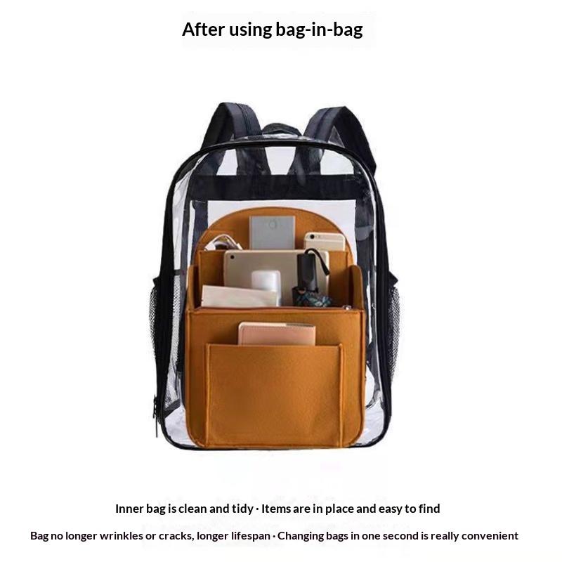 フェルト製バックパックオーガナイザーインサート、多区画バッグ - Backpack Insert Organizer のレビューと価格