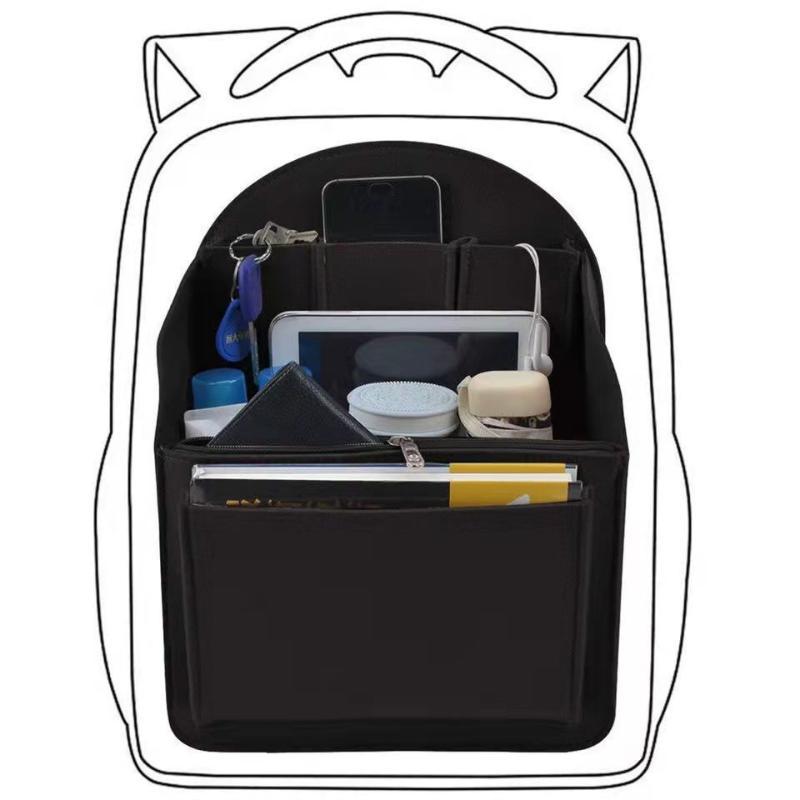 フェルト製バックパックオーガナイザーインサート、多区画バッグ - Backpack Insert Organizer のレビューと価格